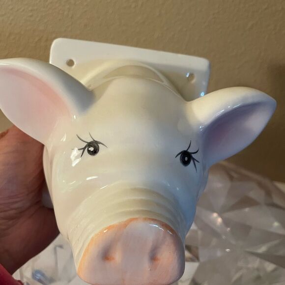 Vintage Hand Painted Pig Wall Mount Taiwan - Picture 16 of 16